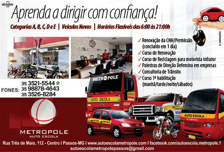 AUTO ESCOLA METRÓPOLE, 3521-5544 - Click & Disk